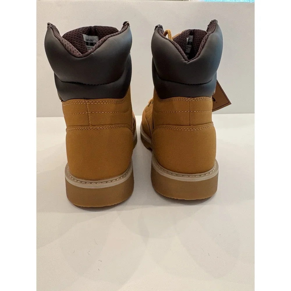 Hi Tec  X-T Men's 10 Tan Steel Toe Boots Cade Oil Resistant  7 Inch NWT